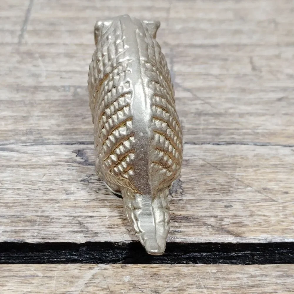 Vintage Brass Figurine Paperweight MCM Armadillo Animal